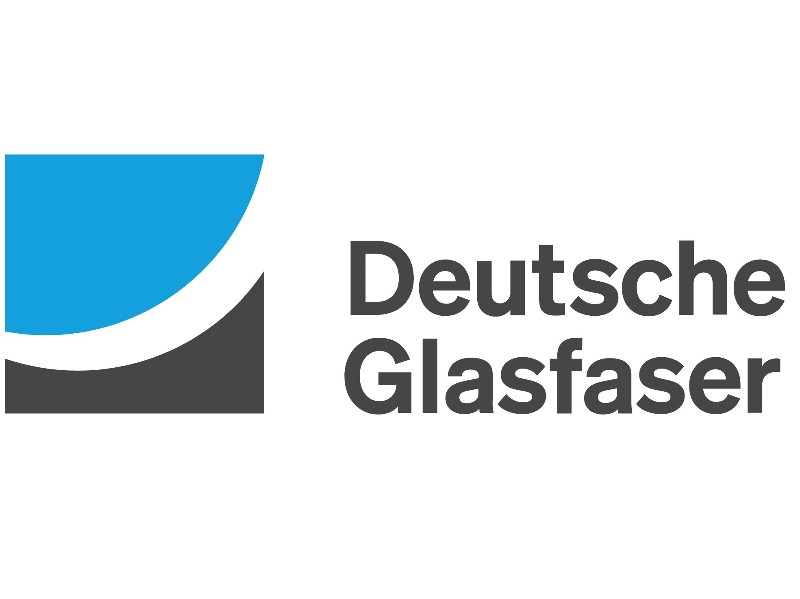 Ein Logo mit dem Schriftzug "Deutsche Glasfaser"