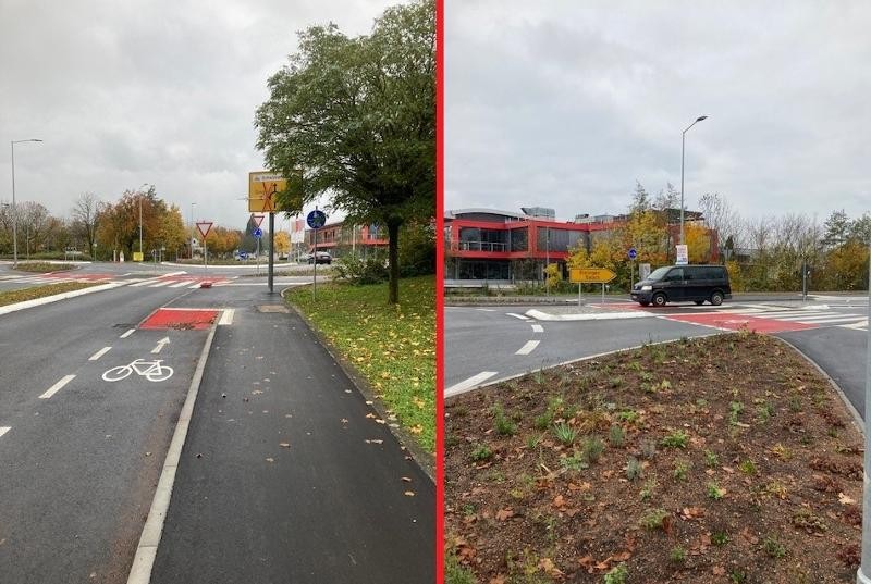 Bilder eines Kreisverkehrs